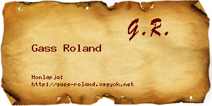 Gass Roland névjegykártya